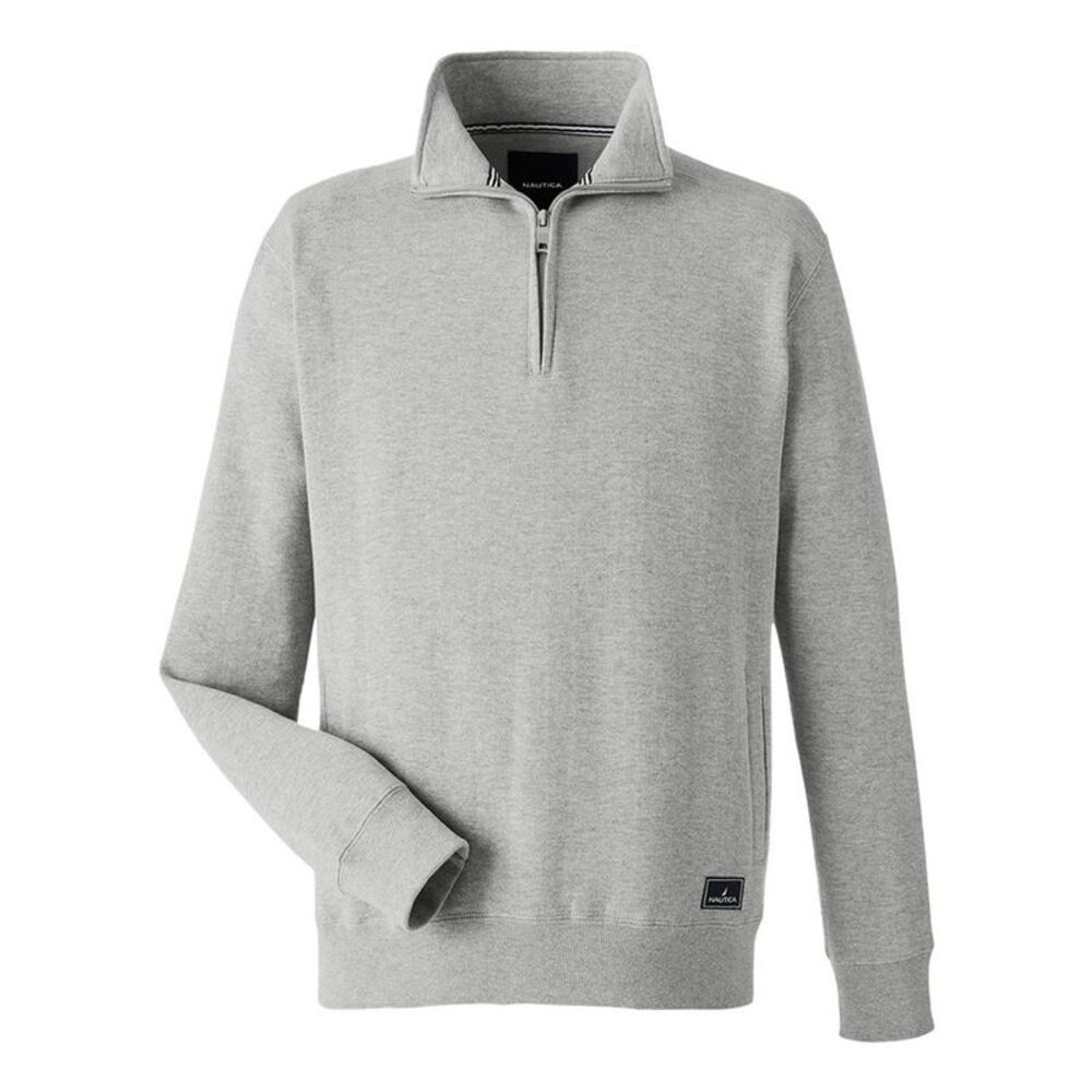 Nautica Anchor Fleece Quarter-Zip Sweatshirt / Oxford Heather